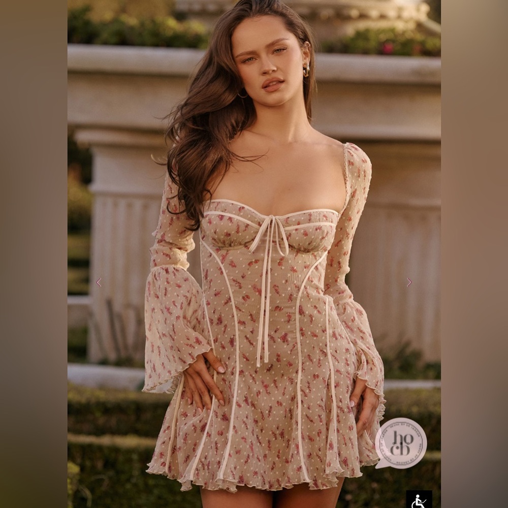 ANALISSA
Vintage Cream Rose Print Corset Mini Dress - Picture 9 of 11